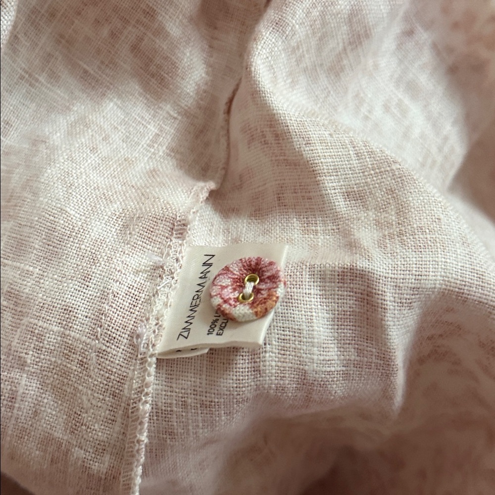 NWOT Zimmermann Pink Floral Tie-Neck Blouse - Picture 8 of 12